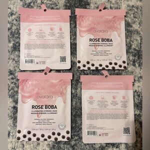 Avatara Rose Boba Hydrating Hydrogel Mask Lot / Set Of 4 Masks